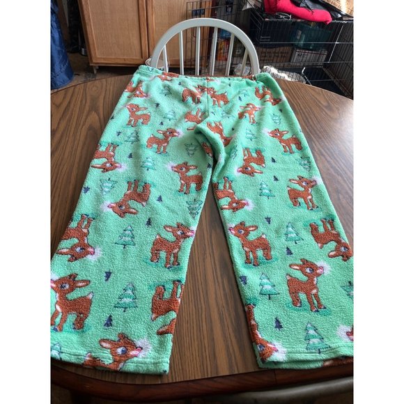 The Rudolph Co. Rudolph The Red Nosed Reindeer green sleep pants size XL 15/17 - Picture 2 of 5